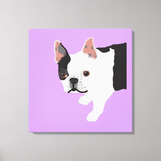 Elaine's Toby Boston Terrier Canvas Afdruk (Voorkant)