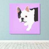 Elaine's Toby Boston Terrier Canvas Afdruk (Insitu (Houten vloer))