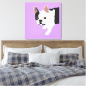 Elaine's Toby Boston Terrier Canvas Afdruk (Insitu (Slaapkamer))