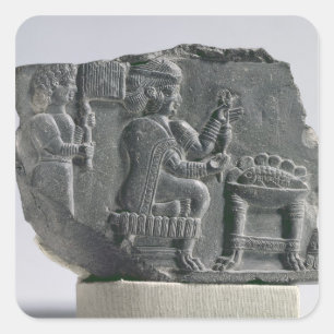 Elamite women spinning, neo-Elamite Period, c.700- Vierkante Sticker