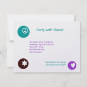 Elana Pearl Shimmer Bat Mitzvah Receptie Kaart (Achterkant)