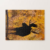 Eland (Alces Alces) Stier In Gouden Wilgen 2 Legpuzzel (Horizontaal)