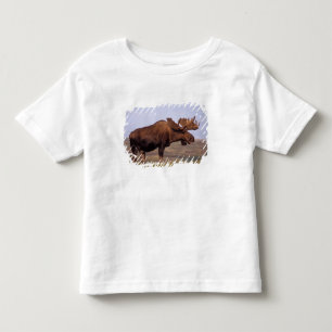 eland, Alces alces, stier met grote gewei Kinder Shirts