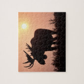 eland, Alces alces, stier met grote gewei, Legpuzzel (Verticaal)