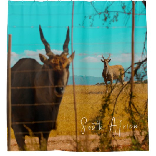 Eland Antelope Animal Zuid-Afrika ZA Douchegordijn (Voorkant)