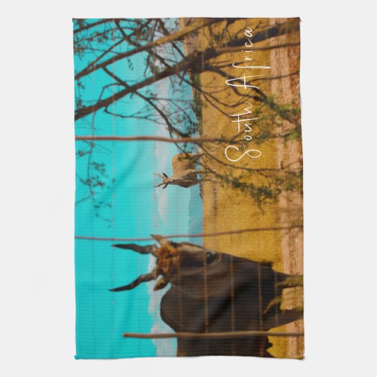 Eland Antelope Animal Zuid-Afrika ZA Theedoek (Verticaal)