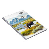 Eland Aquarel Ai Kunst Monogram Notitieboek (Rechterzijde)
