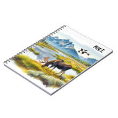Eland Aquarel Ai Kunst Monogram Notitieboek (Linkerzijde)