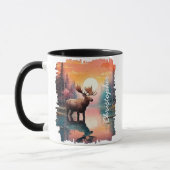 Eland bij Sunset Lake Reflectie  Mok (Links)