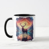Eland bij weerspiegeling van Sunset Mountain Lake Mok (Links)