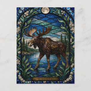 Eland Boreaal Meer Illumina Glas in Lood Briefkaart
