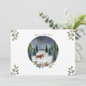 Eland Bos Maan Natuur Kerstkaart Kaart (Staand voorkant)