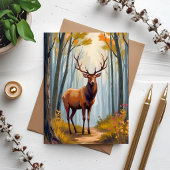 Eland bos waterverf landschap briefkaart