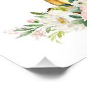 eland, bosdieren, boho, roze bloemen foto afdruk (Hoek)