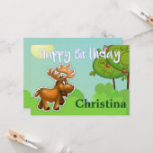 Eland Cartoon Verjaardagskaart Kaart (Voorkant / Achterkant in situ)