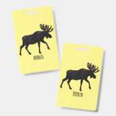Eland cartoonillustratie badge (Voor- en achterkant)