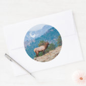 Eland (Cervus Elephus) mannetje burlen Ronde Sticker (Envelop)