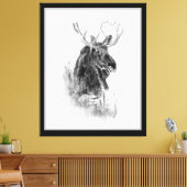Eland Dier Aquarel Wilde Dieren Kunst Canvas Afdruk (Insitu (Woonkamer))