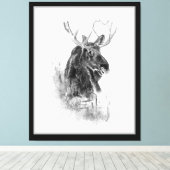 Eland Dier Aquarel Wilde Dieren Kunst Canvas Afdruk (Insitu (Houten vloer))