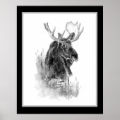 Eland Dier Aquarel Wilde Dieren Kunst Poster (Voorkant)