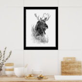 Eland Dier Aquarel Wilde Dieren Kunst Poster (Keuken)