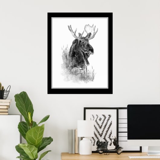 Eland Dier Aquarel Wilde Dieren Kunst Poster (Thuiskantoor)
