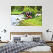 Eland en kalf Colorado River Canvas Afdruk (Insitu (Slaapkamer))