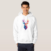 eland, hert, kleurrijke kunst hoodie (Voorkant volledig)