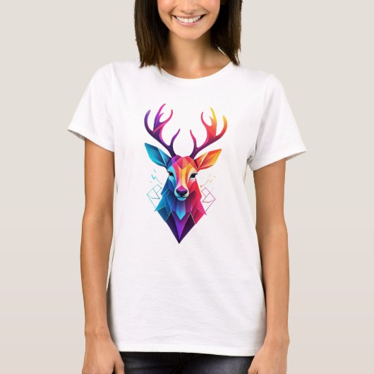 eland, hert, kleurrijke kunst t-shirt (Voorkant)