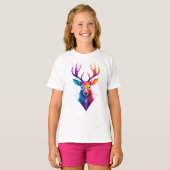 eland, hert, kleurrijke kunst t-shirt (Voorkant volledig)