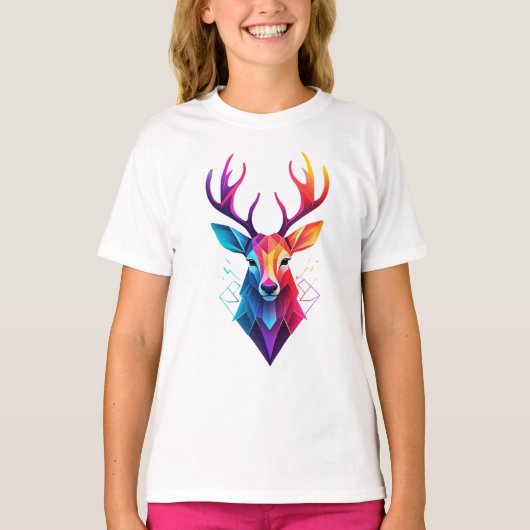 eland, hert, kleurrijke kunst t-shirt (Voorkant)
