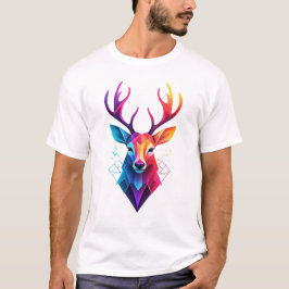 eland, hert, kleurrijke kunst t-shirt