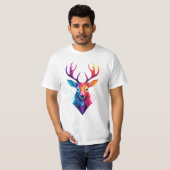 eland, hert, kleurrijke kunst t-shirt (Voorkant volledig)