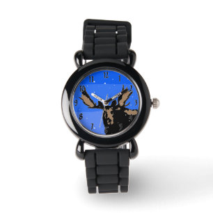Eland in de winter - originele natuurgetrouwe kuns horloge