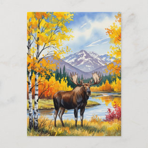 Eland in Denali National Park Alaska Vintage Briefkaart