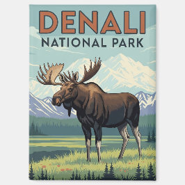 Eland in Denali National Park Alaska Vintage Magneet