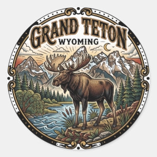 Eland in Grand Teton National Park Wyoming Ronde Sticker
