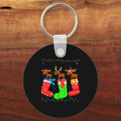 Eland in kerstsokken Fun holiday lelijk truitje Ke Sleutelhanger (Voorkant)