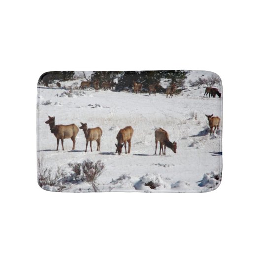 Eland in sneeuw badmat (Voorkant)