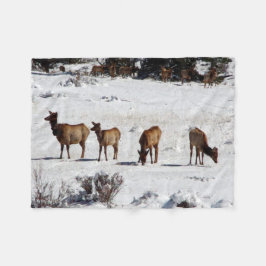 Eland in sneeuw fleece deken