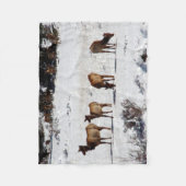 Eland in sneeuw fleece deken (Voorkant)