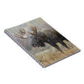 Eland in sneeuwstorm met espbomen notitieboek (Rechterzijde)