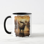 Eland in weerspiegeling van Misty Lake Mok (Links)