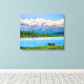 Eland in Wonder Lake Canvas Afdruk (Insitu (Houten vloer))