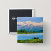Eland in Wonder Lake Vierkante Button 5,1 Cm (Voorkant /achterkant)