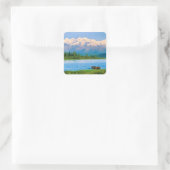 Eland in Wonder Lake Vierkante Sticker (Tas)