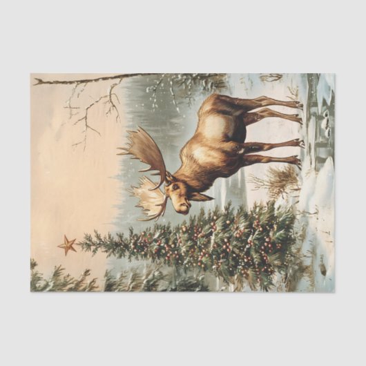 eland kerstwinter tissuepapier (Voorkant)