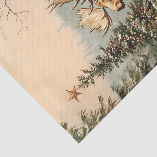 eland kerstwinter tissuepapier (Detail)
