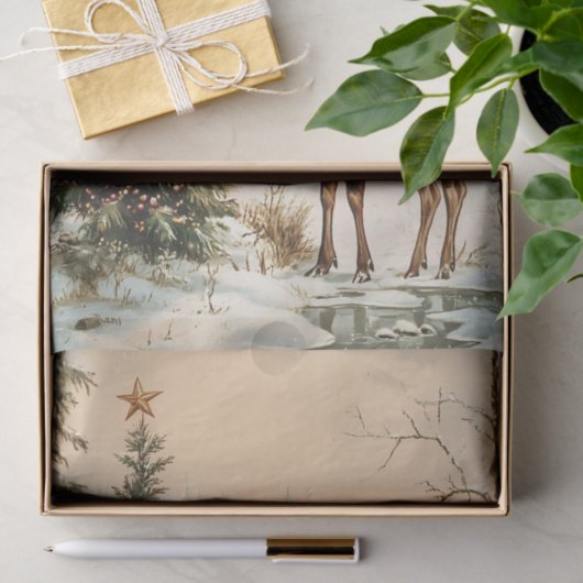  eland kerstwinter tissuepapier (Geschenk)