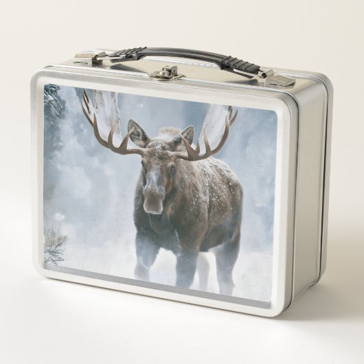 Eland loopt door boreale sneeuw (Voorkant)